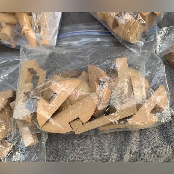 5 Vintage Wood Puzzles - Brain Teaser - Barrel - Ship - IQ Challenge Jigsaw Game - Picture 2 of 8